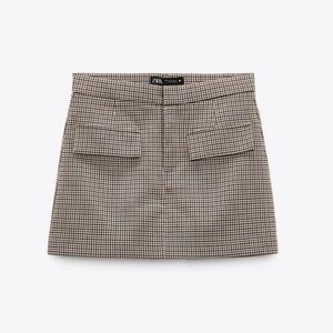 NWT Zara Plaid Split Skort
